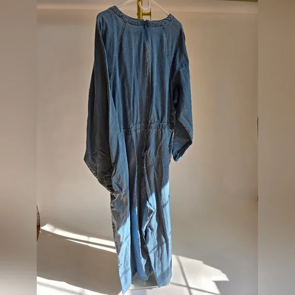 Lane Bryant Light Blue Chambray 22 NWT Jumpsuit Long Sleeves - Picture 6 of 11